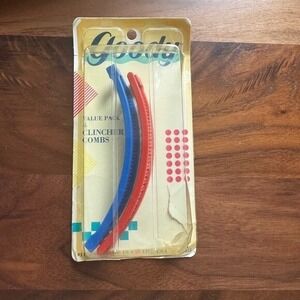 Goody 80s original clincher combs banana clips. Made‎ in USA. original packaging